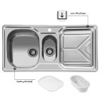 ابعاد سینک ظرفشویی اخوان مدل 157 - رفیعیان استور 03132101117
