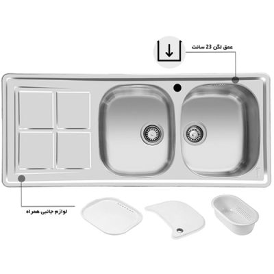 ابعاد سینک ظرفشویی اخوان مدل 159NEW - رفیعیان استور 03132101117