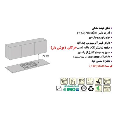 جدول مشخصات هود توکار اخوان مدل H221 - رفیعیان استور 03132101117