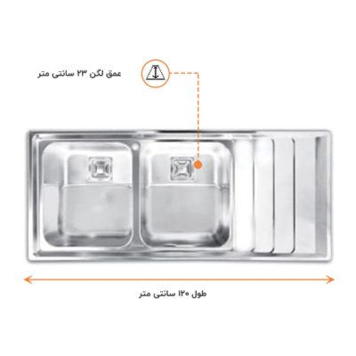 مشخصات سینک ظرفشویی باکسی اخوان مدل 508S - رفیعیان استور 03132101117