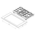 ابعاد اجاق گاز تو کار کن SD505 - رفیعیان استور