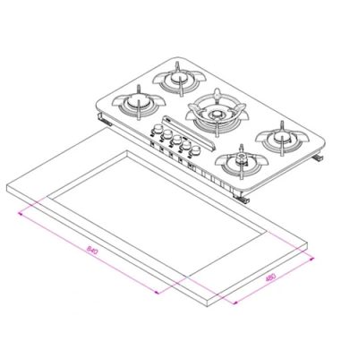 اجاق گاز توکار پنج شعله کن IG8507 -رفیعیان استور 03132101117