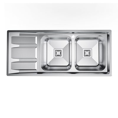سینک دو لگنه استیل کن مدل S8112 - رفیعیان استور 03132101117