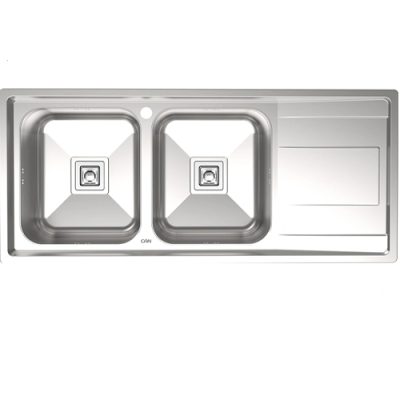 سینک دو لگنه استیل کن مدل S8122 - رفیعیان استور 03132101117